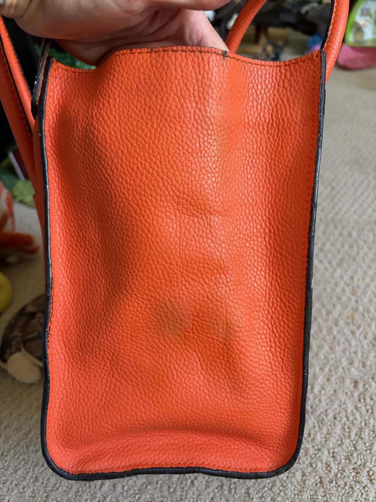 Celine Drummond Calfskin Nano Bag Orange Vermillion