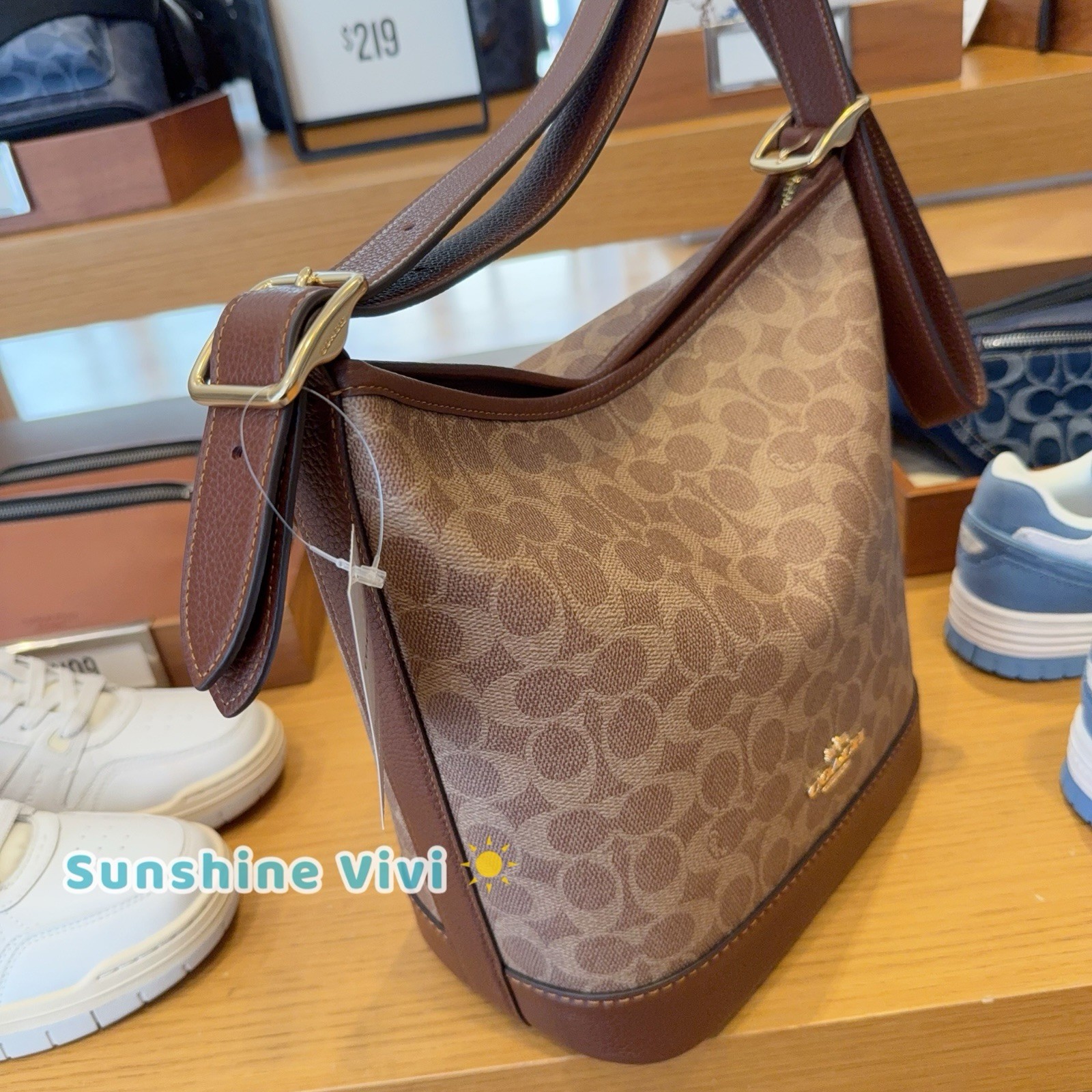 NWT Bundle Coach Jude Duffle Bag CBH20 & CW778 Long Wallet Gold/Tan/Brown Box
