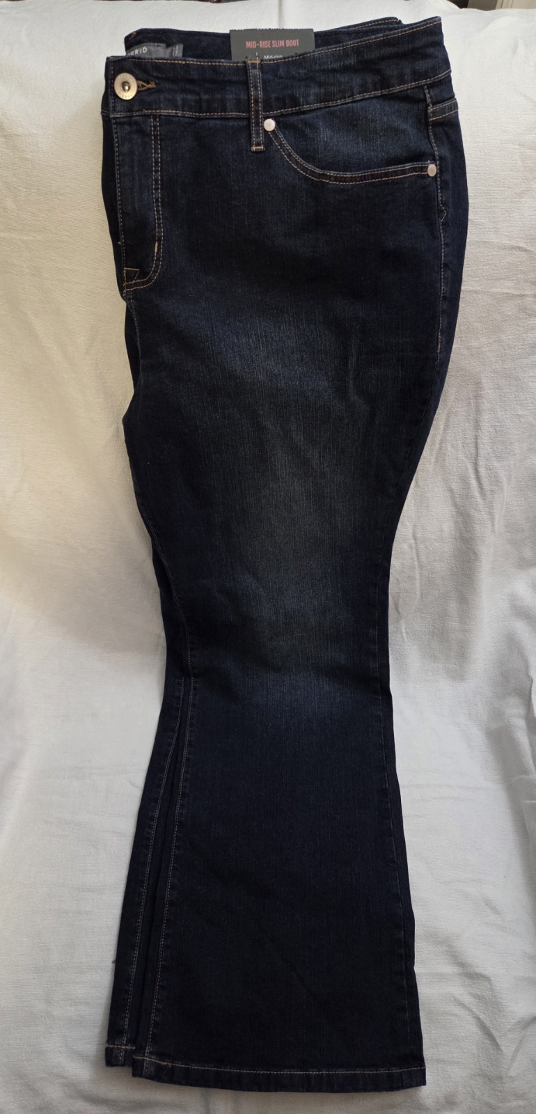 TORRID Plus Size Slim Boot Jean Vintage Stretch Dark Mid Rise Boot Cut 22 SHORT
