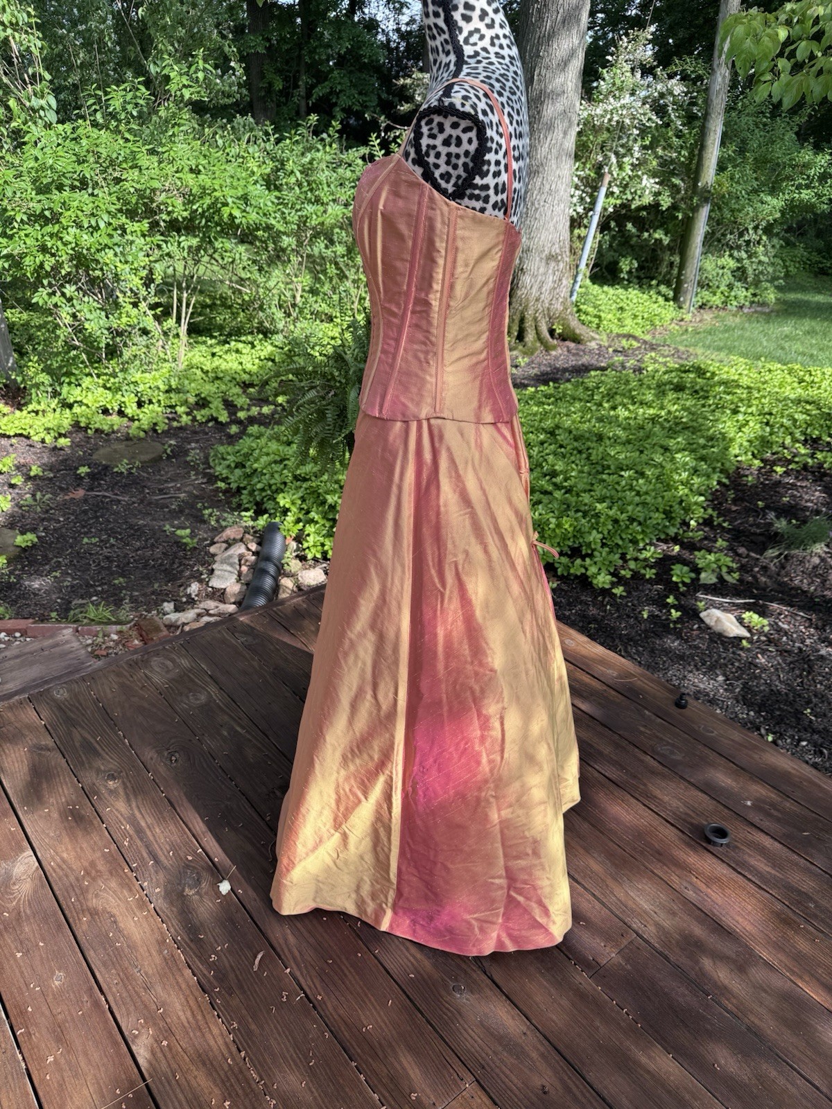 LAZARO Taffeta Soft Gold Marigold Layered Tulle Strapless Costume Party Dress 8