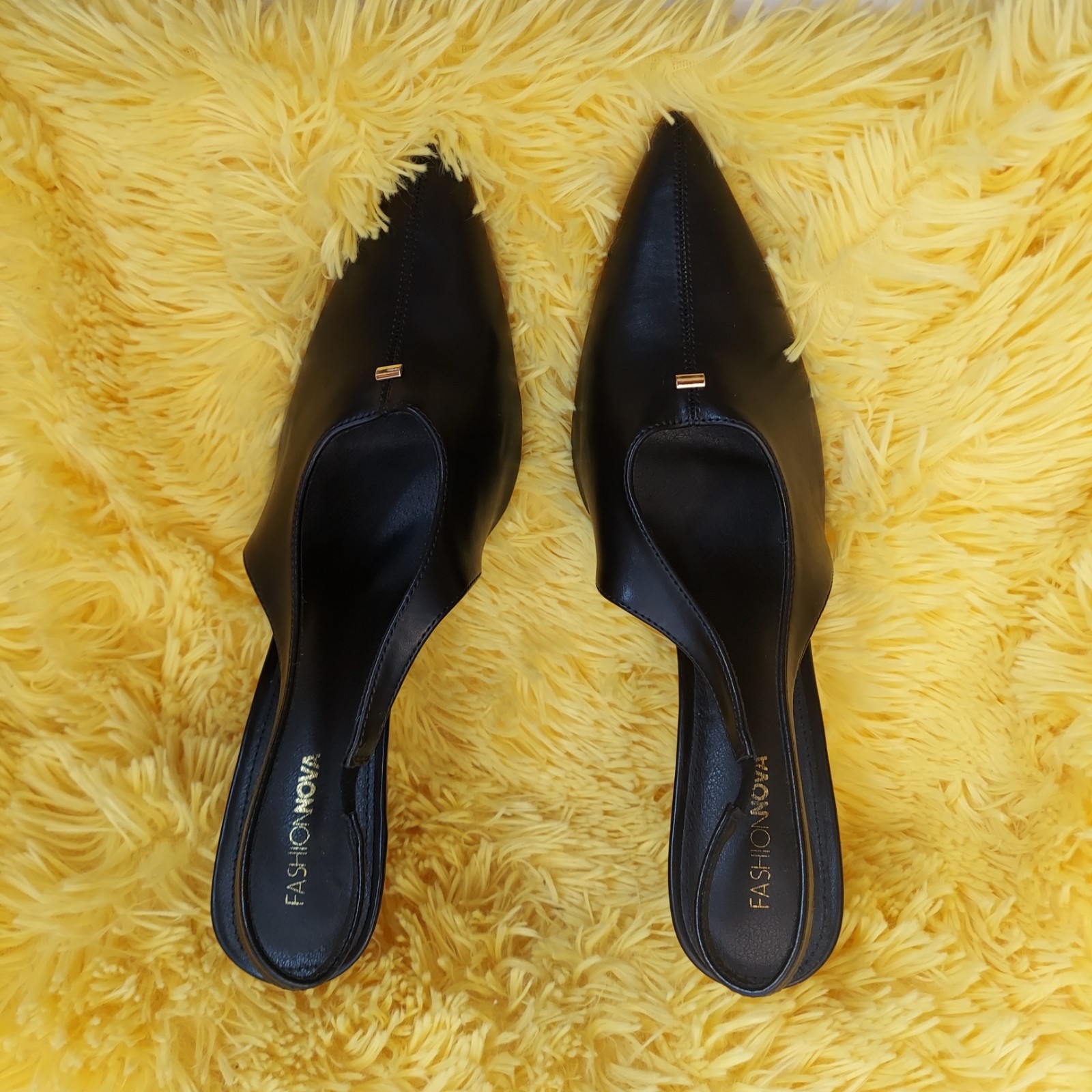 Fashion Nova Black Pointed Toe Slingback 3.5 inches