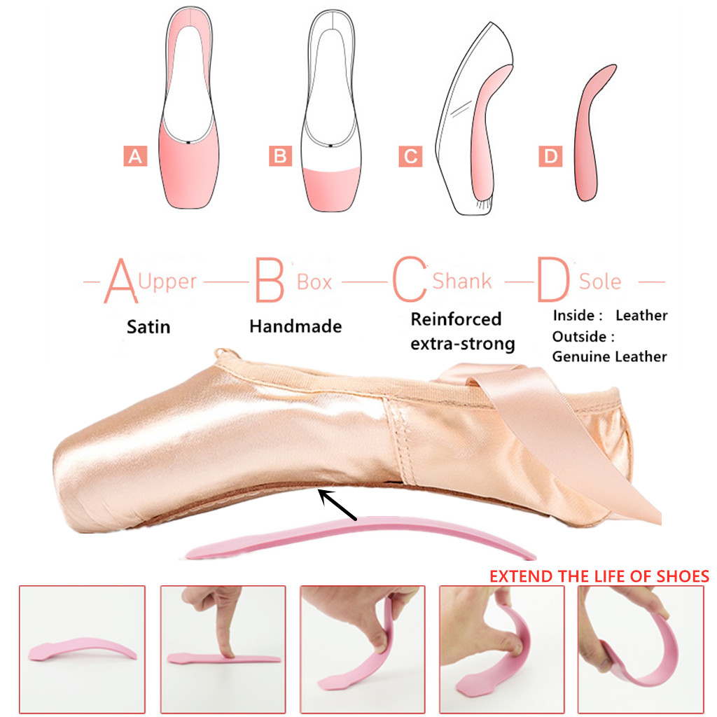 Used Nexete Professional Pointe Ballet Shoes Order street size 1/2- 1 up
