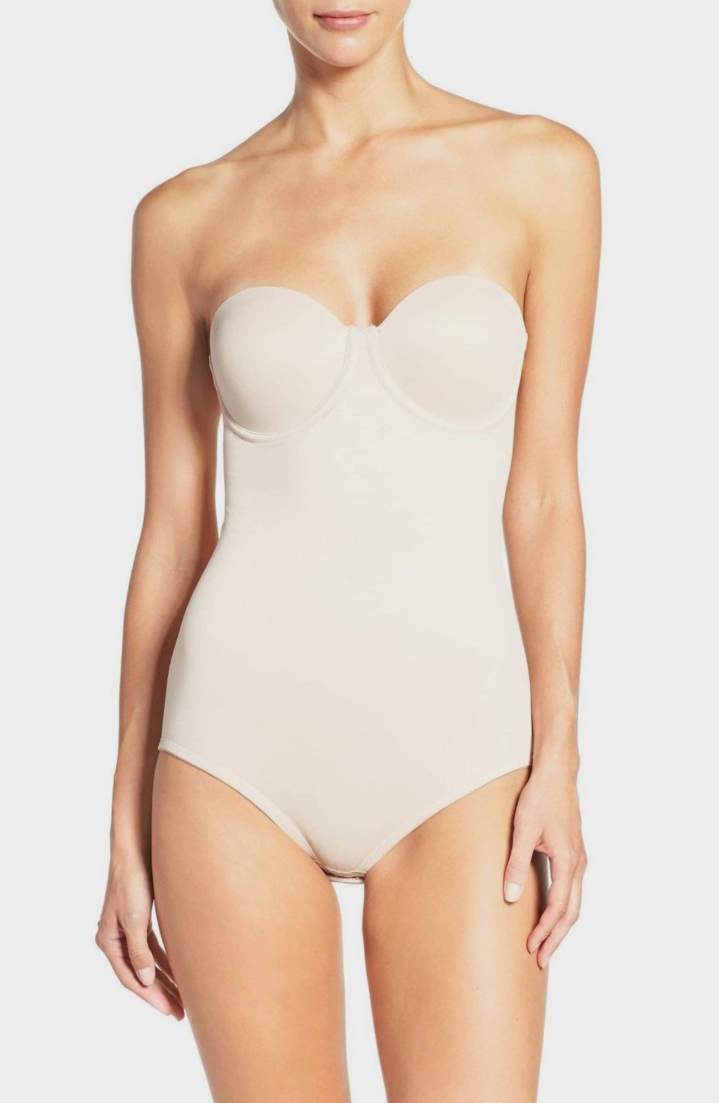NWT TC Fine Intimates [ 32D ] Strapless Shaper Bodysuit in Nude #C718