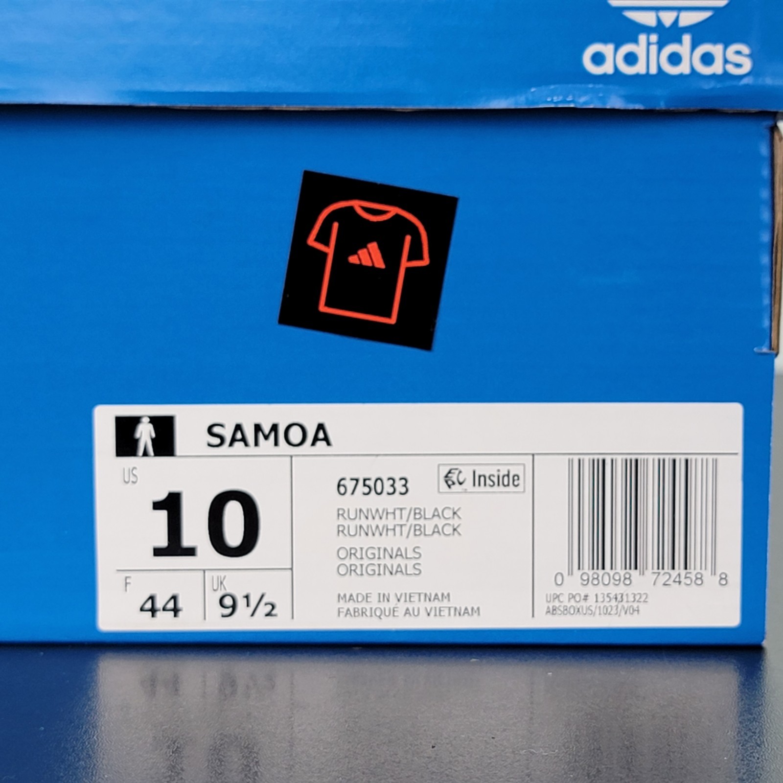 Adidas Originals Samoa Men’s Size 10 Athletic Shoes White Black Casual Sneakers