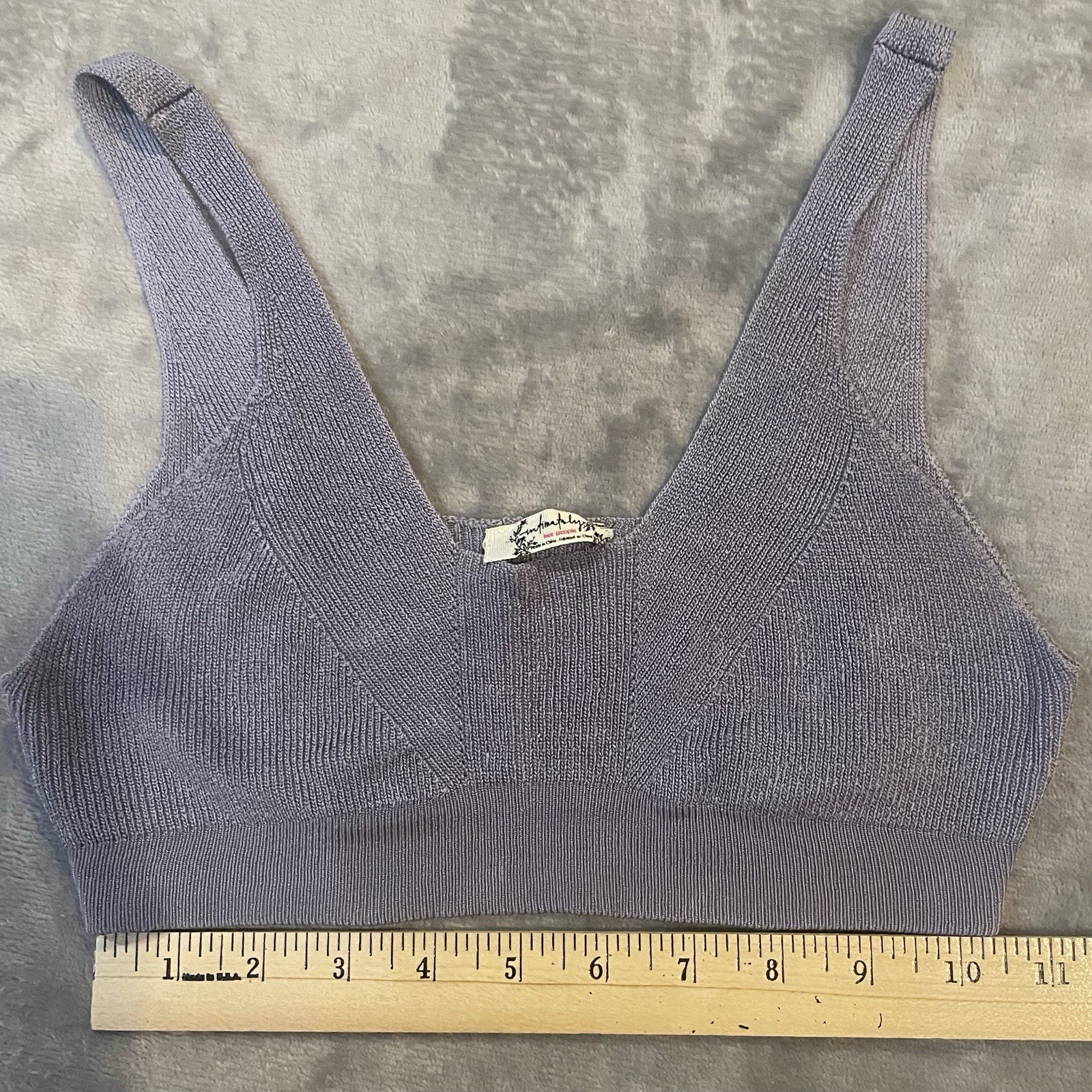 Free People Intimately Everyday Lou Scoop Bralette Lavender Purple Ribbed S/M