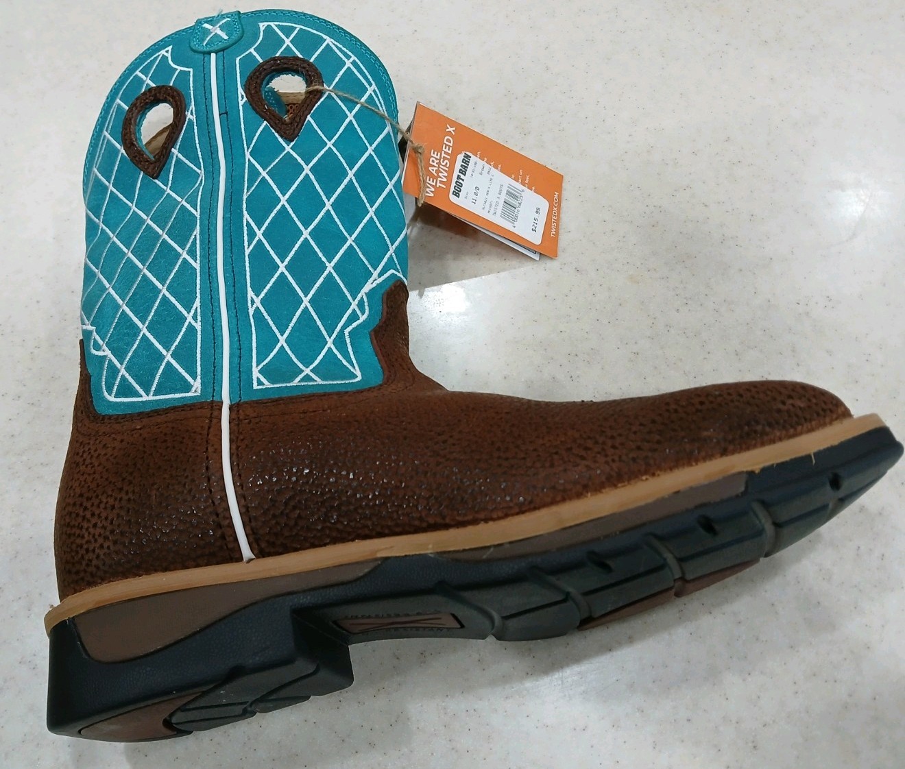 Twisted X Steel Toe Boot Brown/Teal Mens Silze 11D Brand new with Tags.