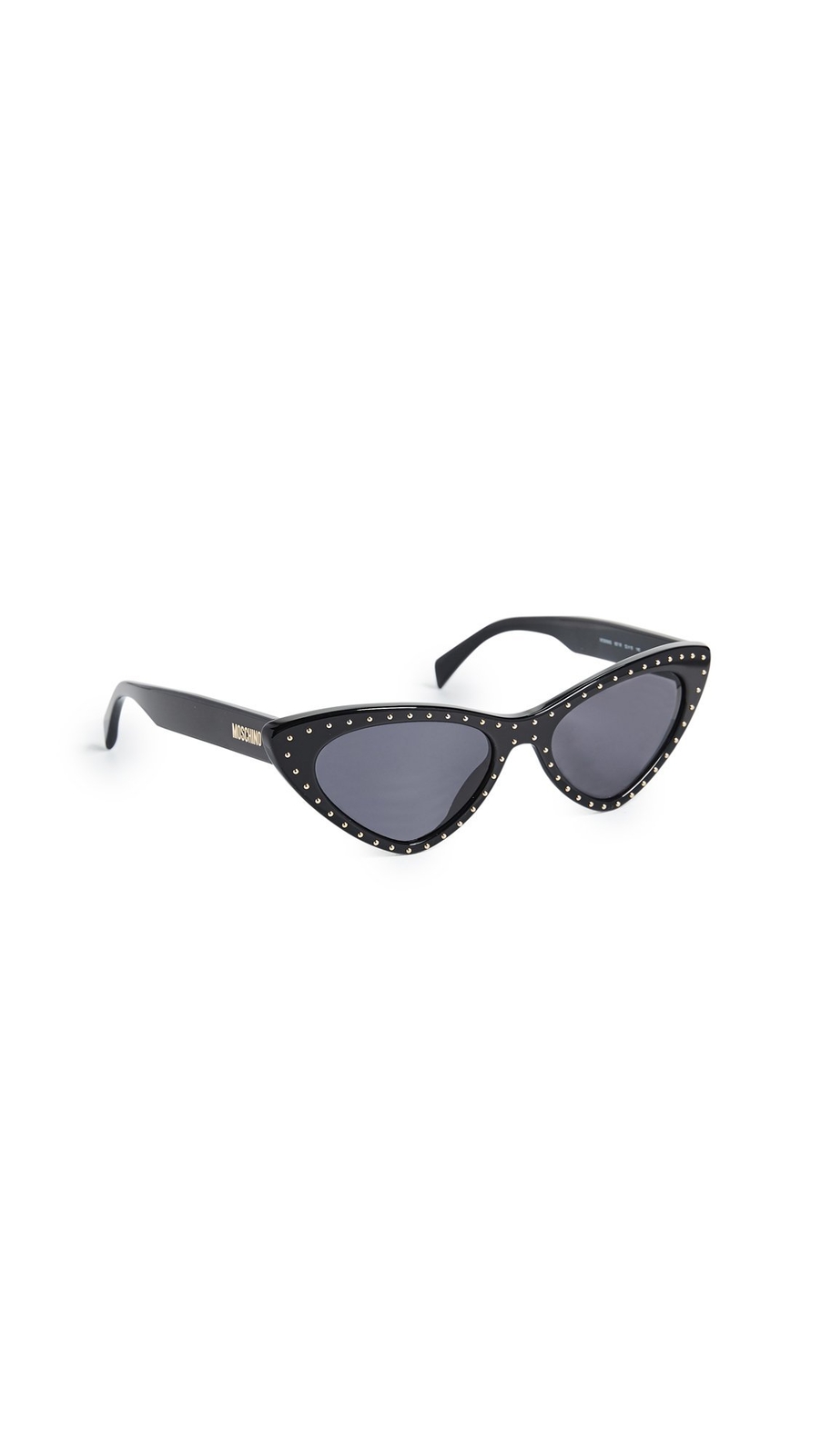 Moschino Women’s Pointed Cat Eye Sunglasses, Black/Grey Blue, One Size