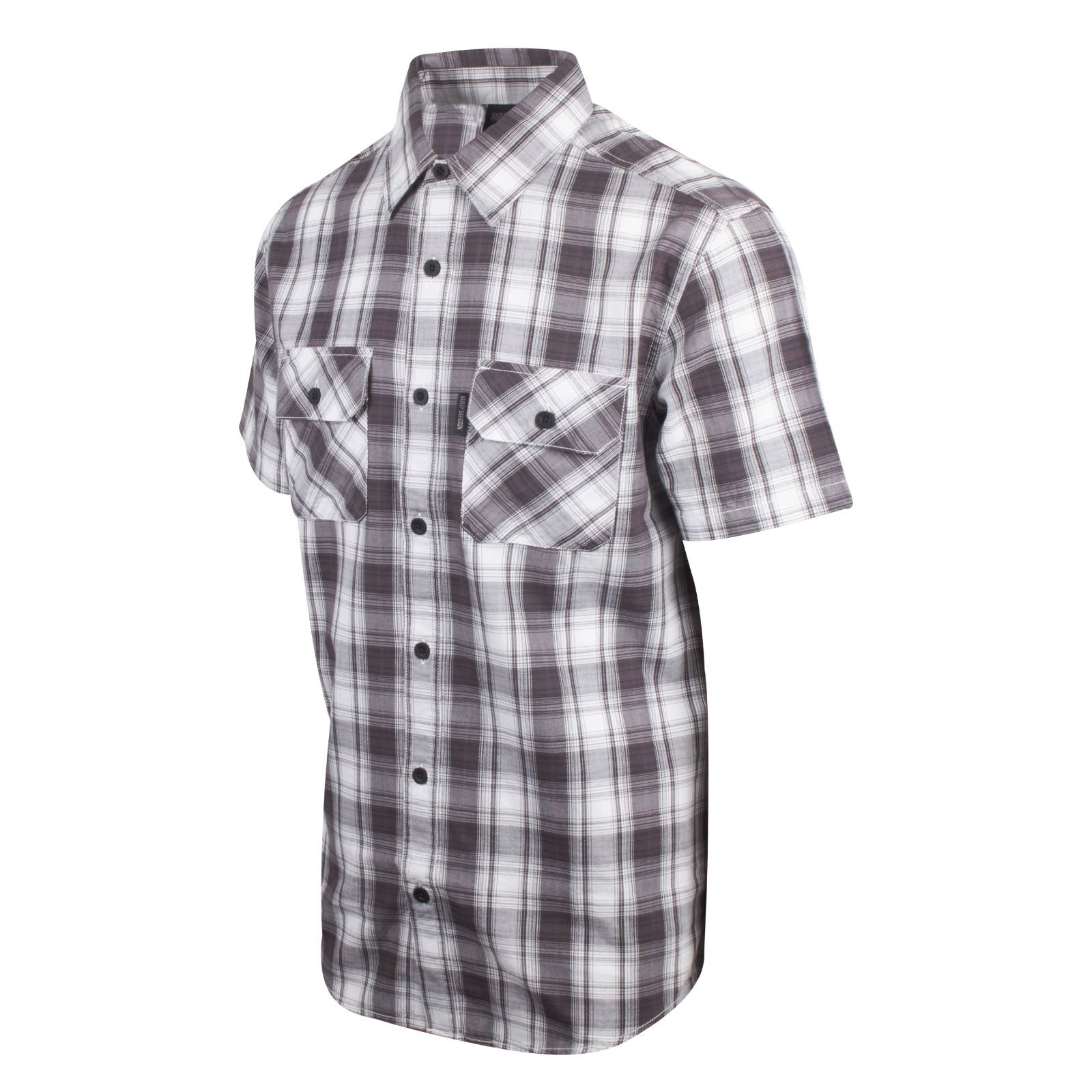 Harley-Davidson Men’s Ash Gray White Plaid Amplifier S/S Woven Shirt (S34)