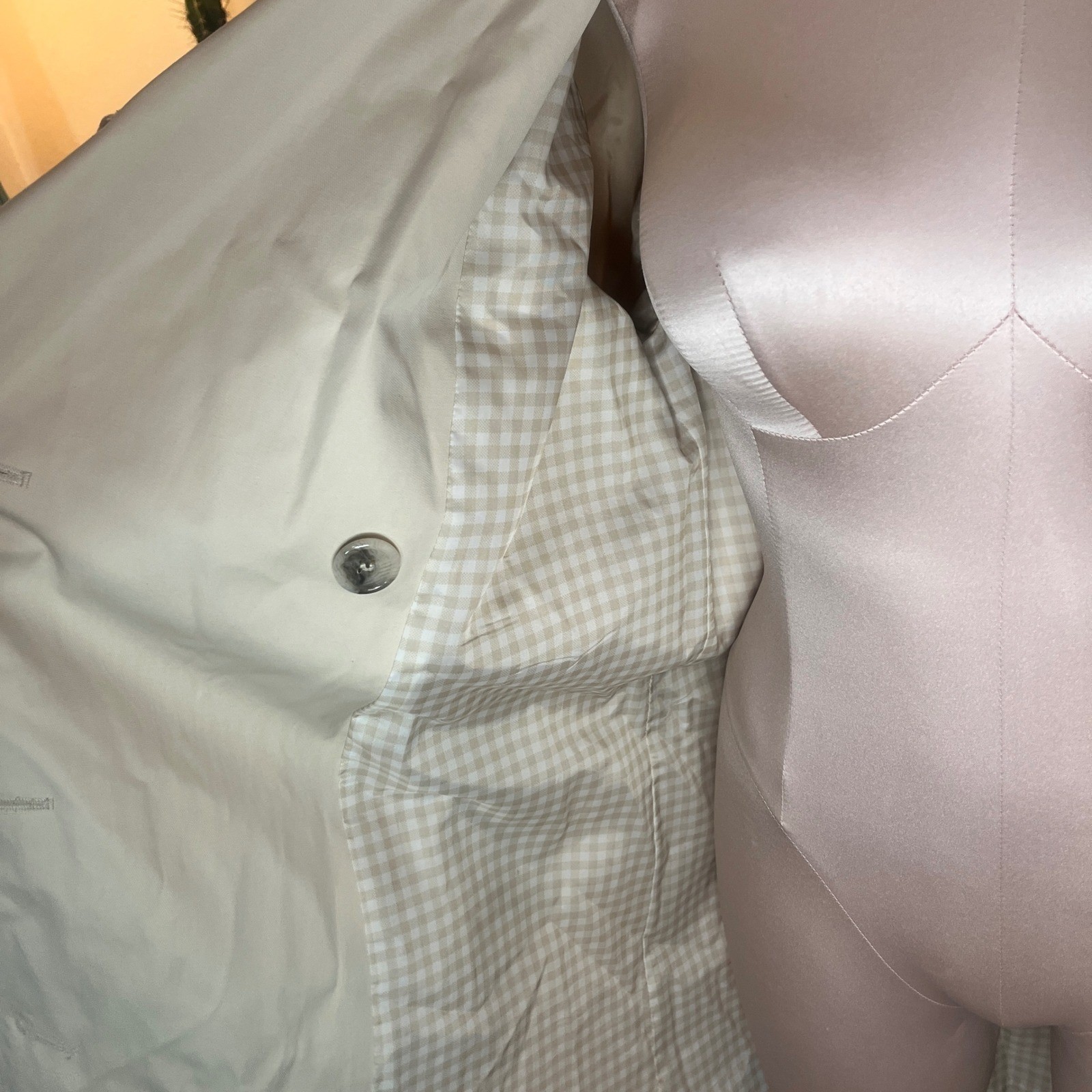 Worthington Womens Double Breasted Trench Rain Coat Beige Belted Lining Medium