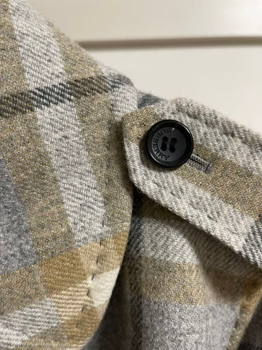 Burberry London Coat Gray Beige Check 38