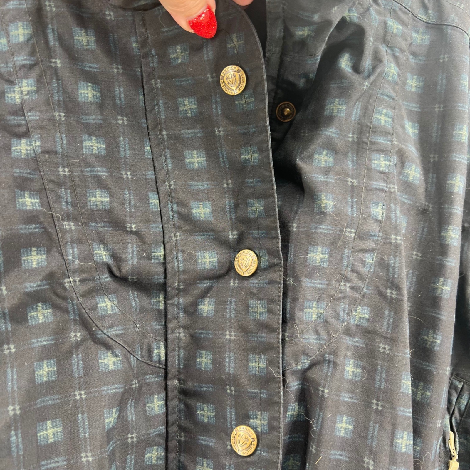 Sunice Women’s Plaid Jacket XS Zip Front Full Zip cinched YKK zipper