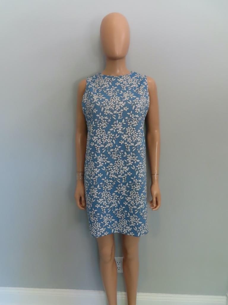Alice+Olivia Blue Cornflower Floral Print Clyde A-Line Mini Dress Size US 12