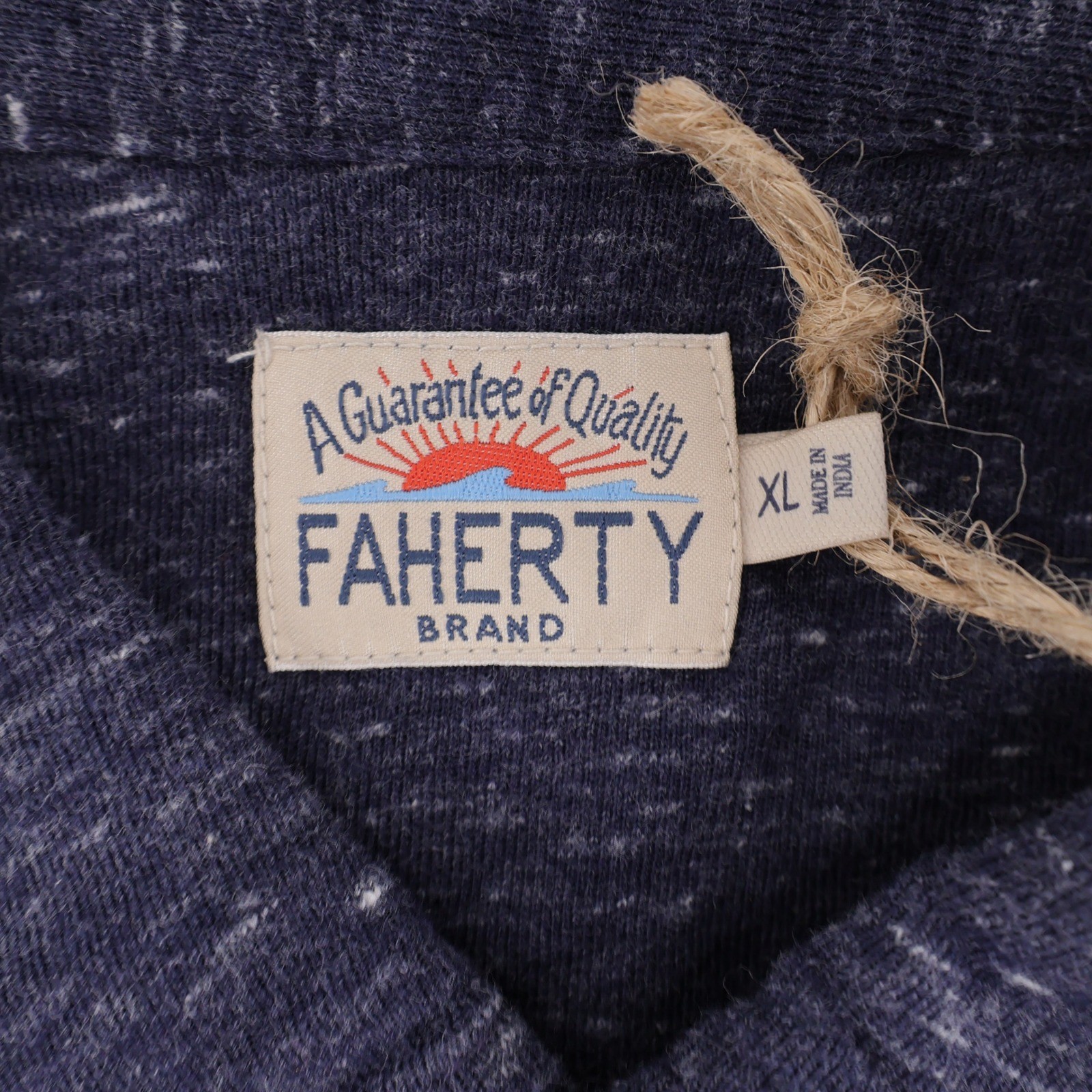 NEW Faherty Slub Knit Pocket Polo Shirt Navy Blue Mens XL Short Sleeve MSRP $98