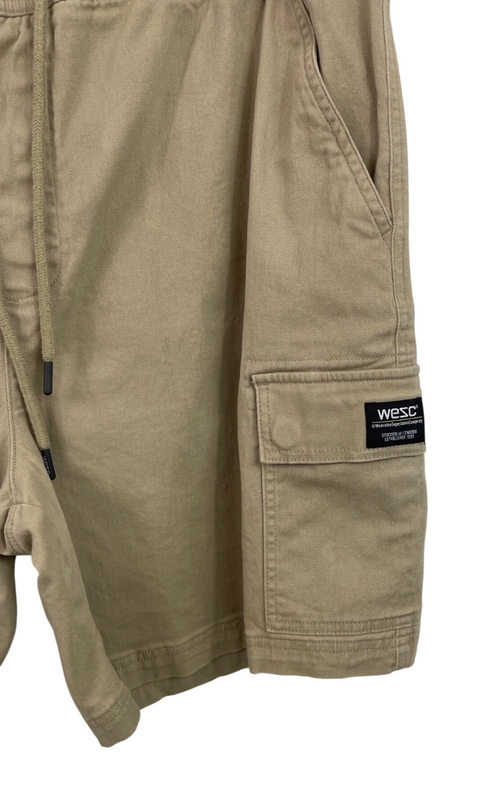 WeSC Shorts Beige Khaki Twill Utility Cargo Pockets Hiking Mens XXL Womens XXXL