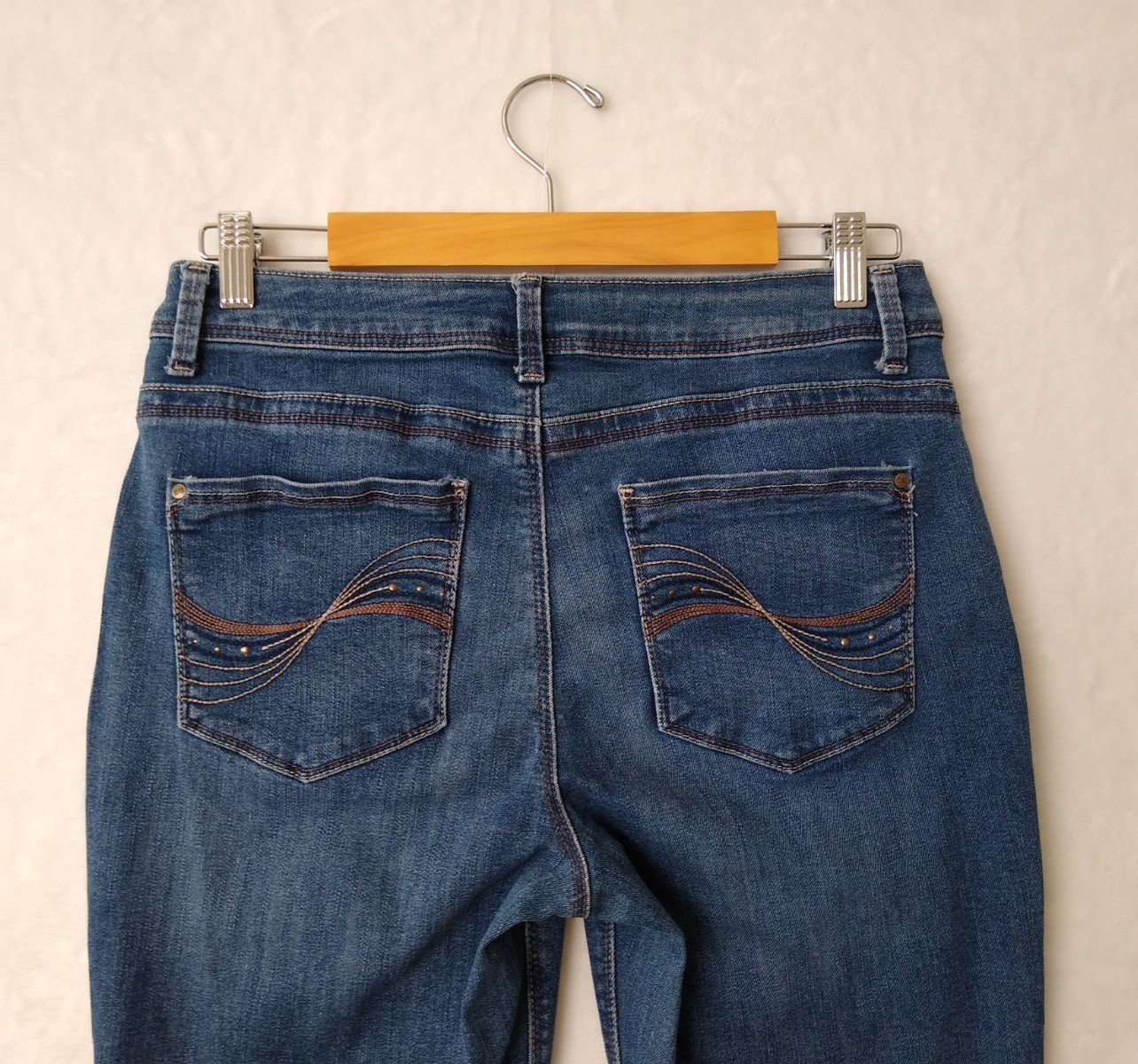 Lee Jeans Womens 10 Short Blue Denim Straight Leg Perfect Fit Mid Rise Stretch