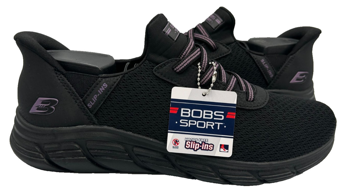 Skechers Women’s Slip-Ins BOBS Sport Walking Shoes Black/Purple Size:8 91K