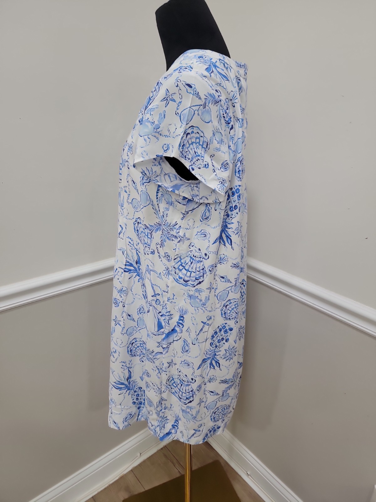 Lilly Pulitzer Natalie Tunic Dress Cover Up Medium Resort White Button Front