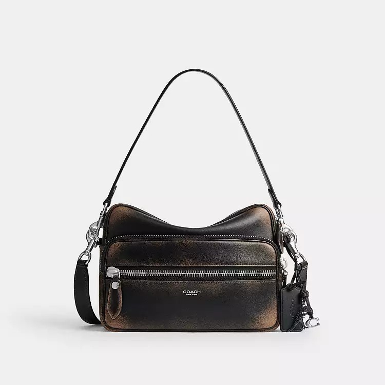 NEW Coach Dakota Crossbody Bag in Loved Leather Black Light Tan CDS84 NWT Unisex