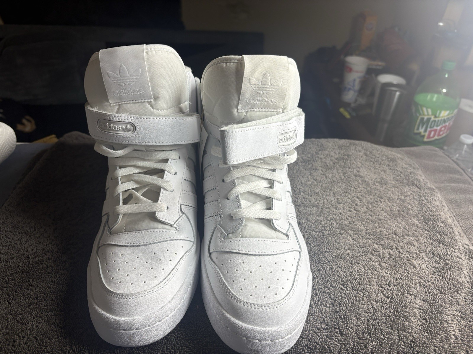 adidas Forum Mid Triple White Men’s Leather Mid Top Sneakers FY4975