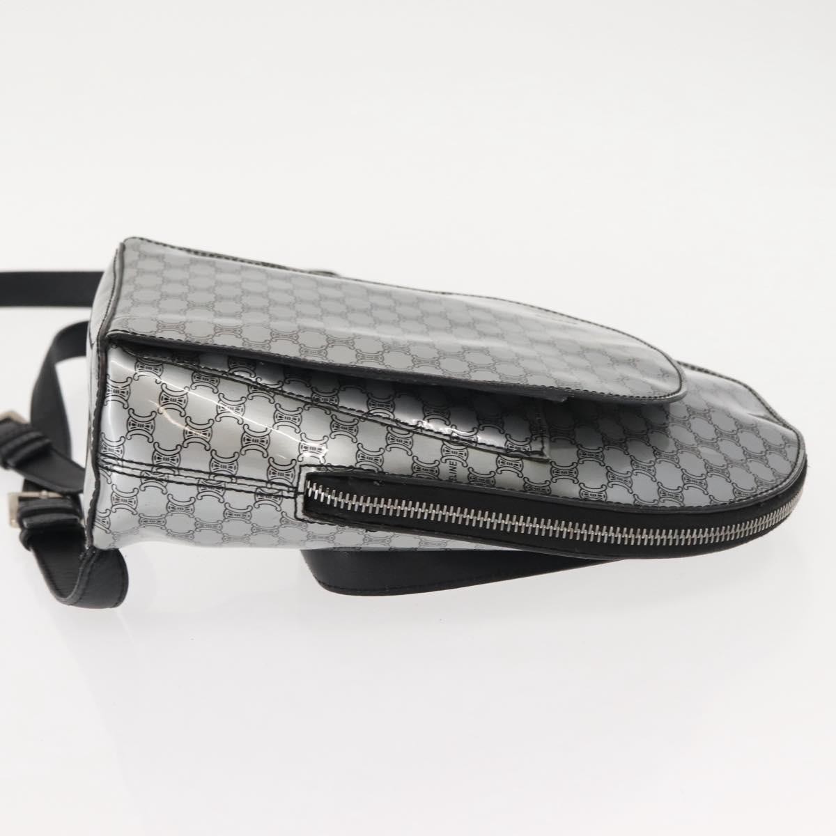 CELINE Macadam Canvas Backpack Silver Auth 146658