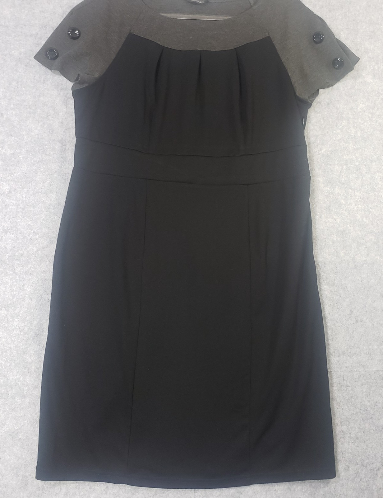 Spenser Dress 14W Plus Black Sheath Knee Length Career Office Short Sleeve