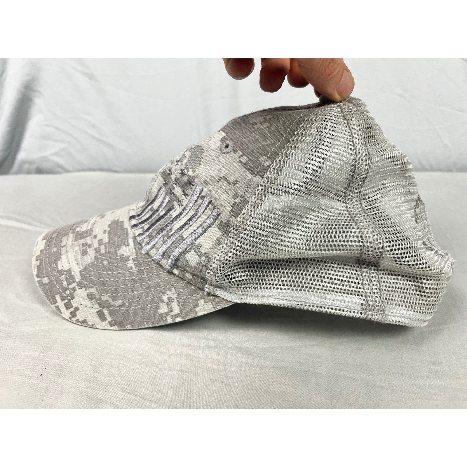 Academy Sports Outdoors Digital Camo American Flag Trucker Hat Grey Snapback