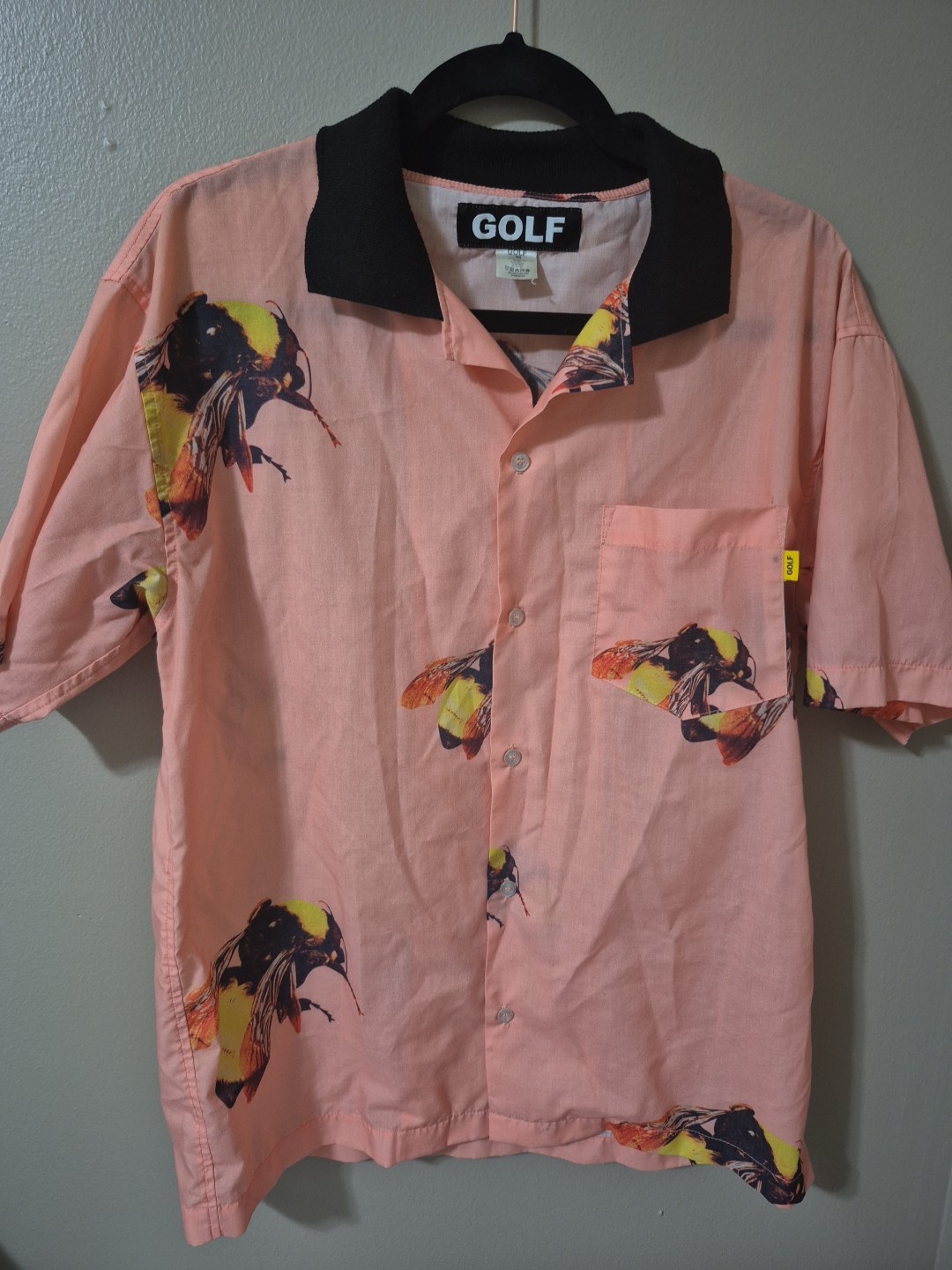 Golf Wang Bumble Bee Short Sleeve Button Up Shirt Tyler The Creator Mens Medium