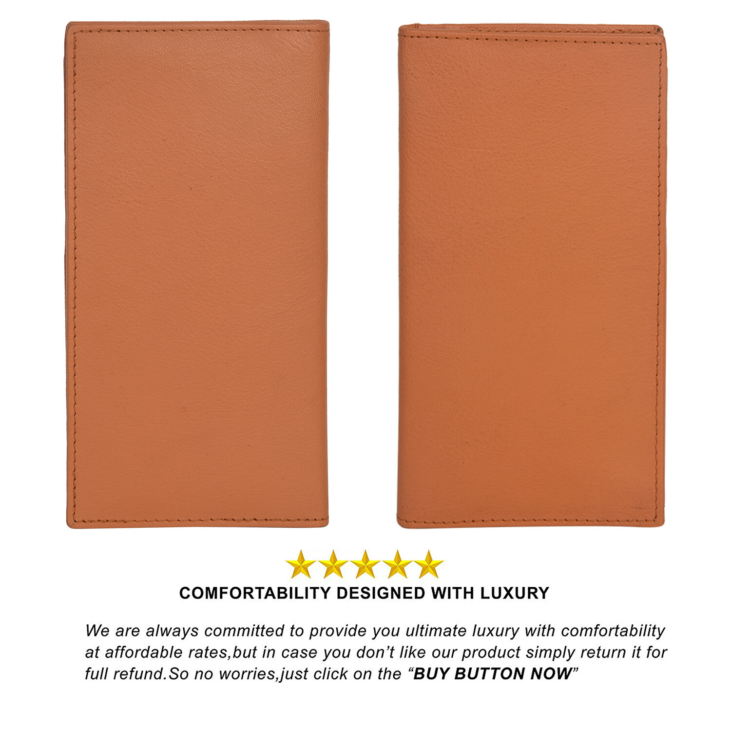 Leatherboss Genuine Leather Men Long Wallet Pockets ID Card Clutch Bifold Purse