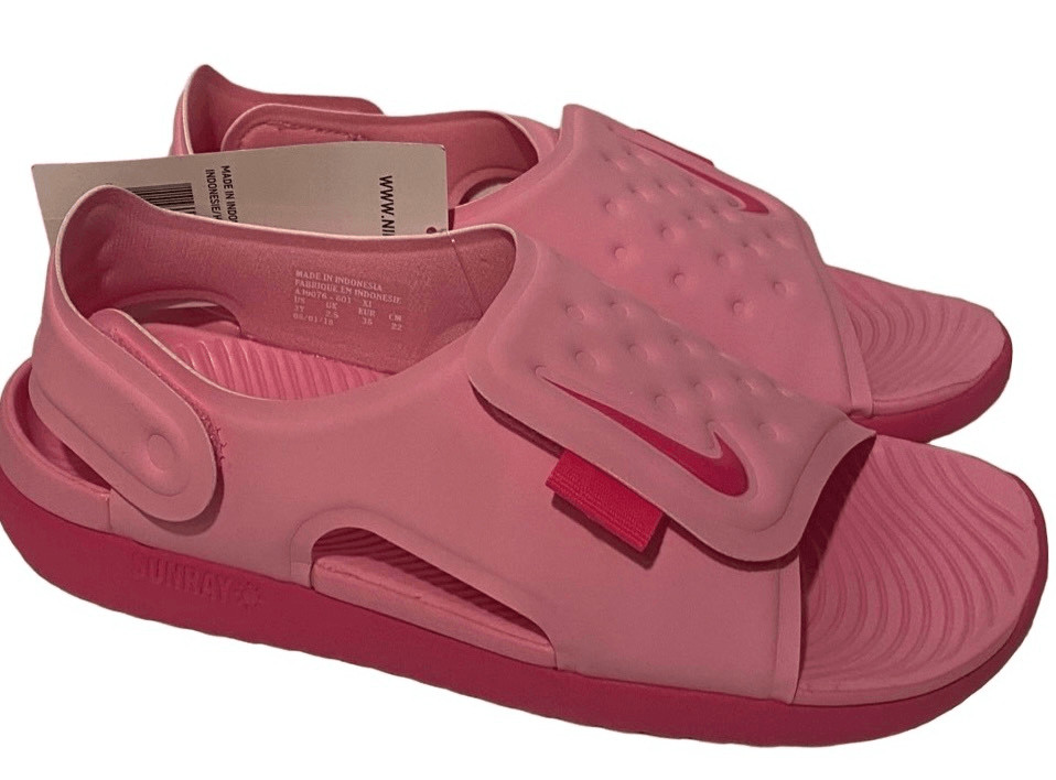 NIKE SUNRAY SIZE 6Y Adjust 5 Open Toe Sandals with Hook & Loop Closure