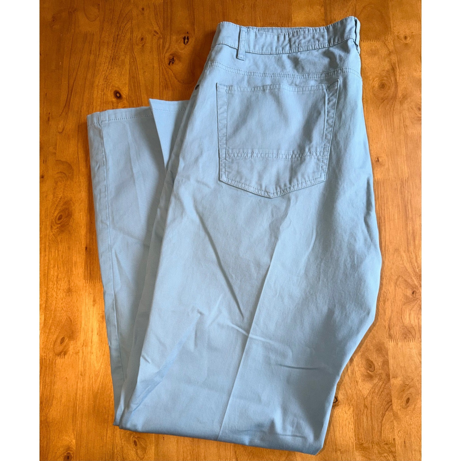 Orvis Mens Light Blue Fine Wale Corduroy Five Pocket Pants 38×32 Straight Leg