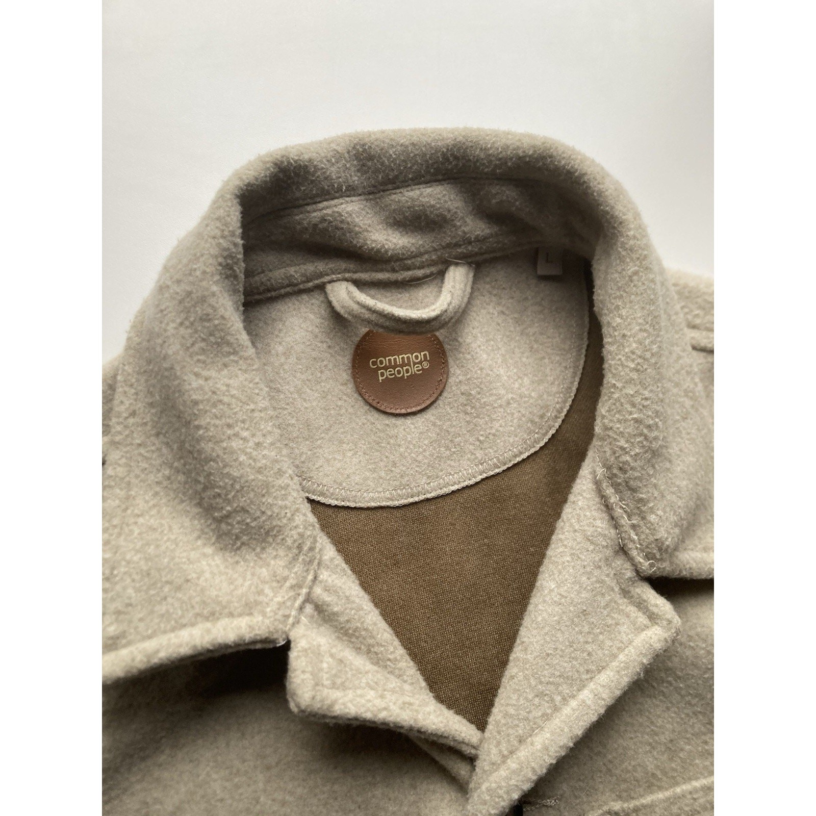 Common People Chore Jacket Mens Size L Beige Utility Worker