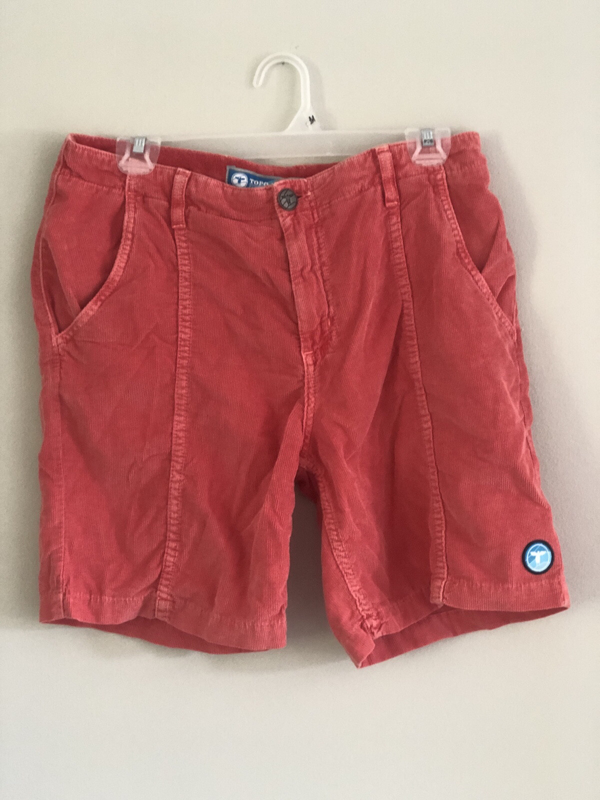 New Topo Ranch Corduroy Shorts Salmon Pink Red 29 30 32 34 Cali Design Deadstock