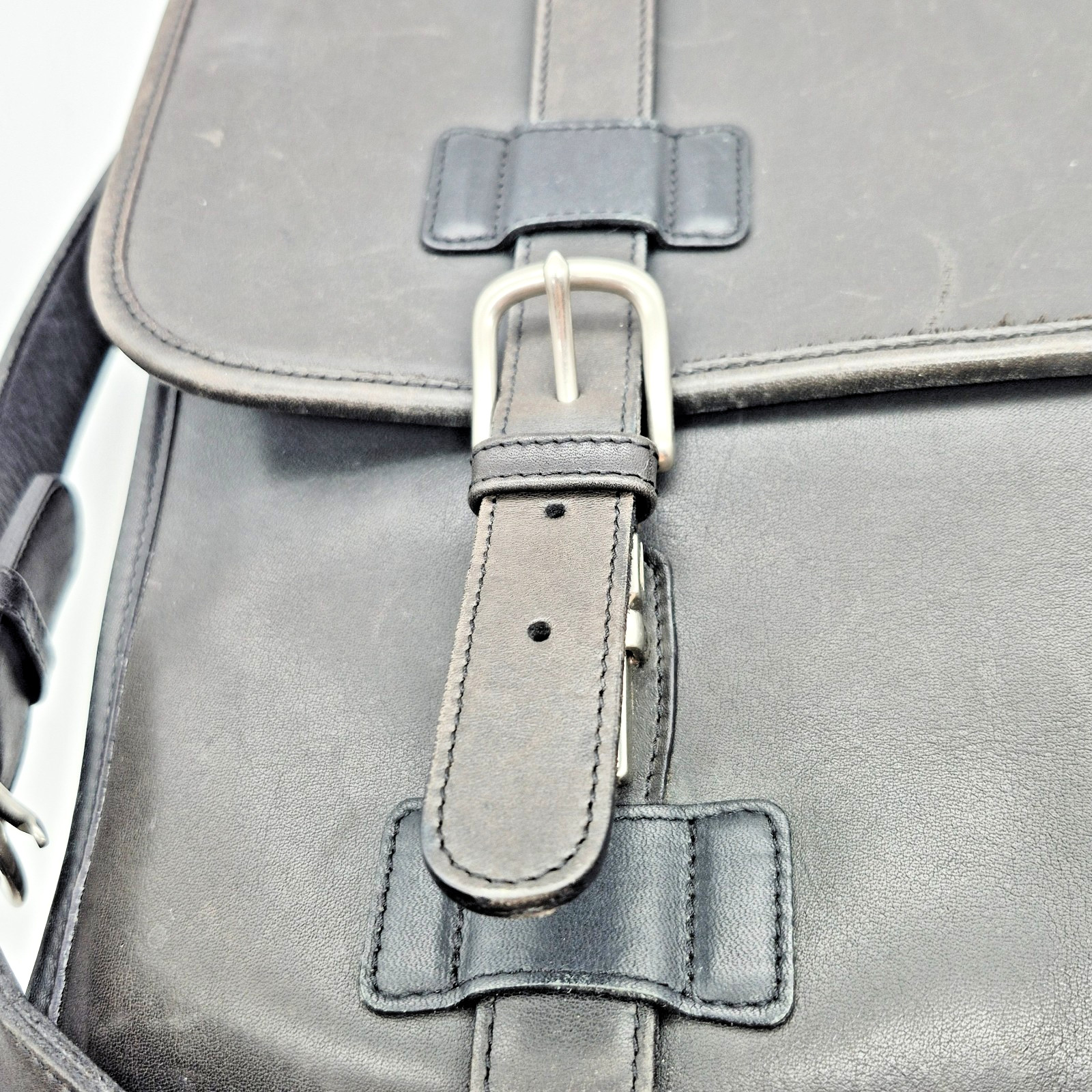 Vintage Coach Madison #5325 Black Leather Briefcase Messenger Laptop 2 Way Bag