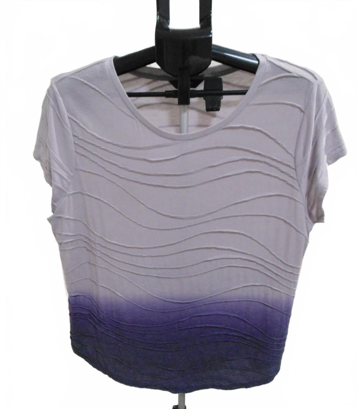 Simply Vera Wang Womens Purple Ombre Wave Pattern Shirt Top Tshirt Size XXL