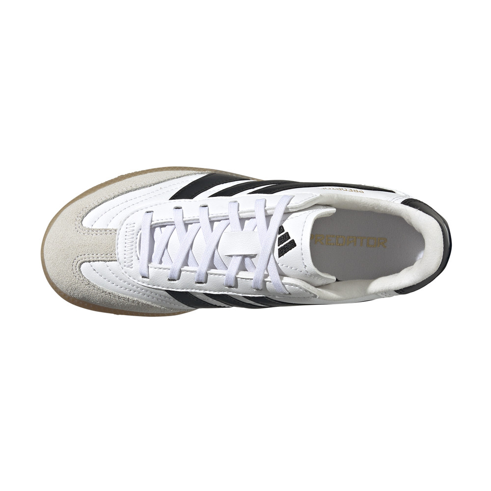 adidas Predator Freestyle Indoor Soccer Youth Boys White Sneakers Athletic Shoes
