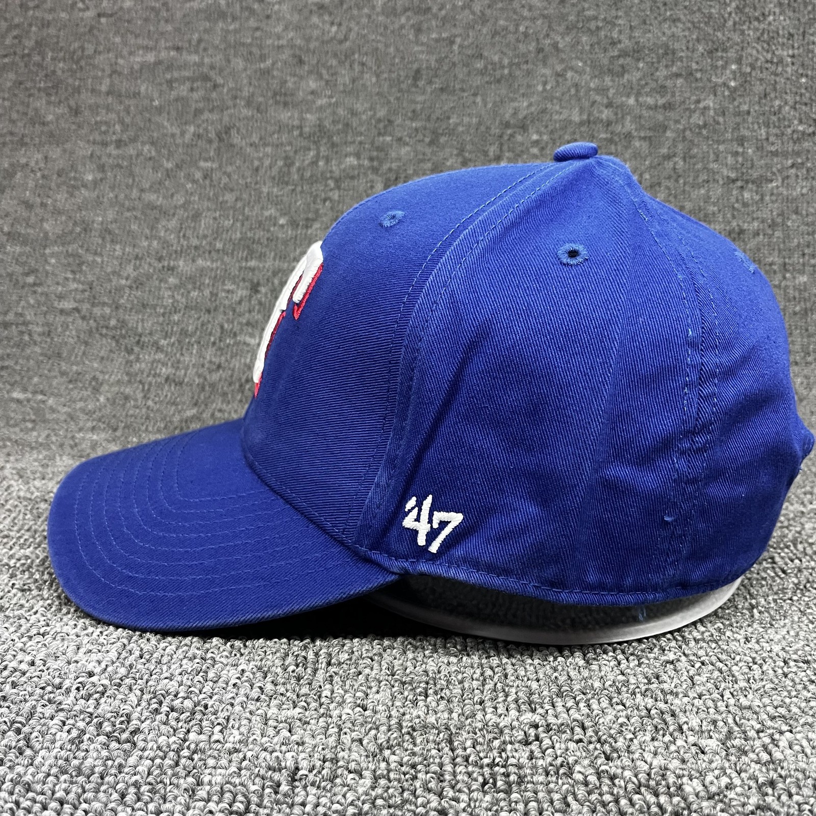 ’47 Brand Texas Rangers Strapback Cap Blue Curved Brim MLB Hat