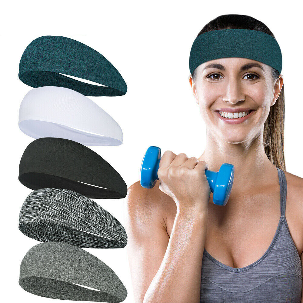 1/3/5pcs Men Women Sweat Band Elastic Running Sport Non Slip Athletic Headband