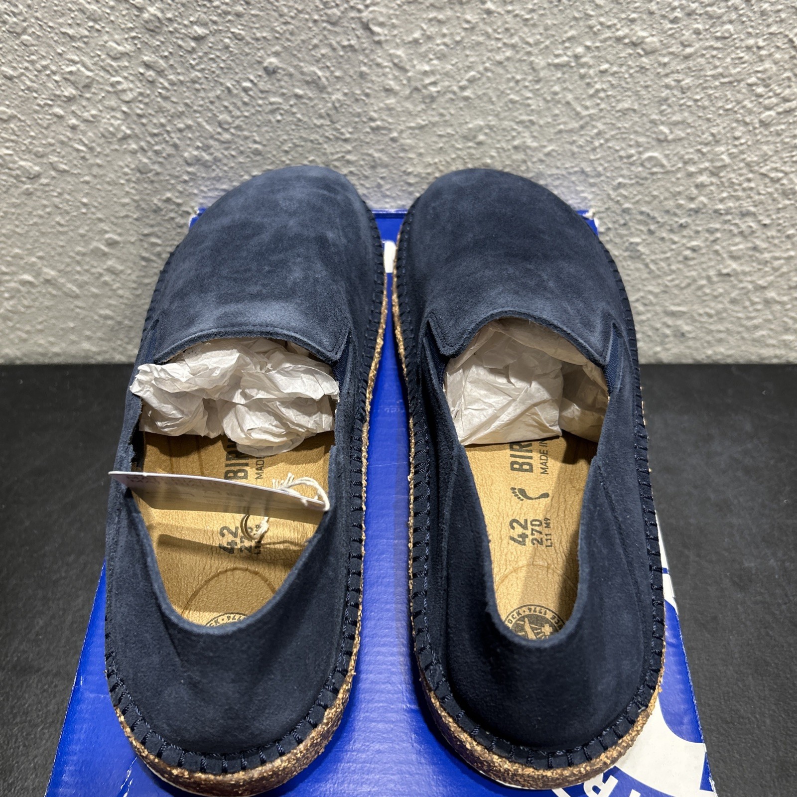 Birkenstock Callan Suede Navy EU 42 US L11 M9 Womens Mens