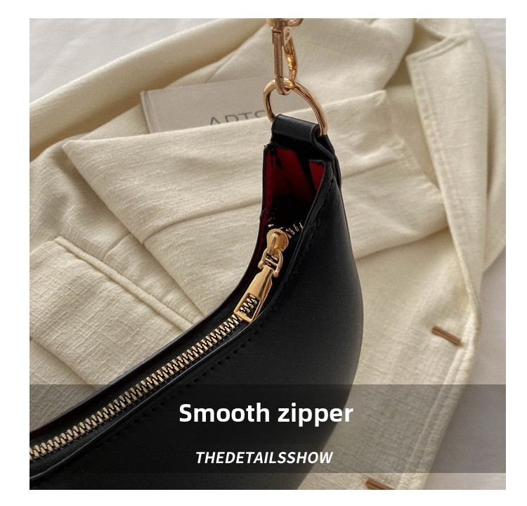Luxury Moon Shape Shoulder Bag Womens Designer Style Baseball Handbag Purse