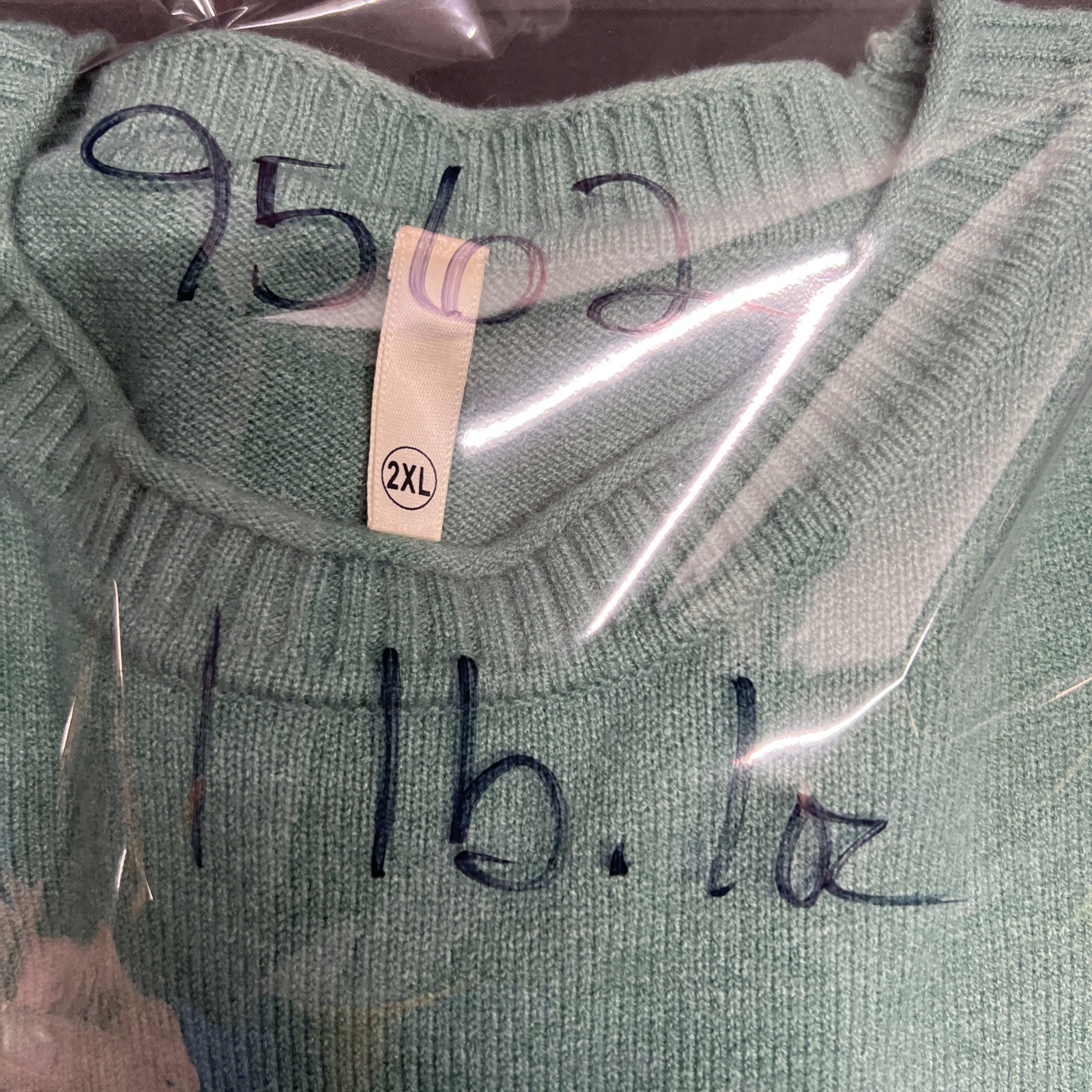 Roll Neck Sweater Long Sleeve Men 2XL Green unbranded acrylic nylon poly