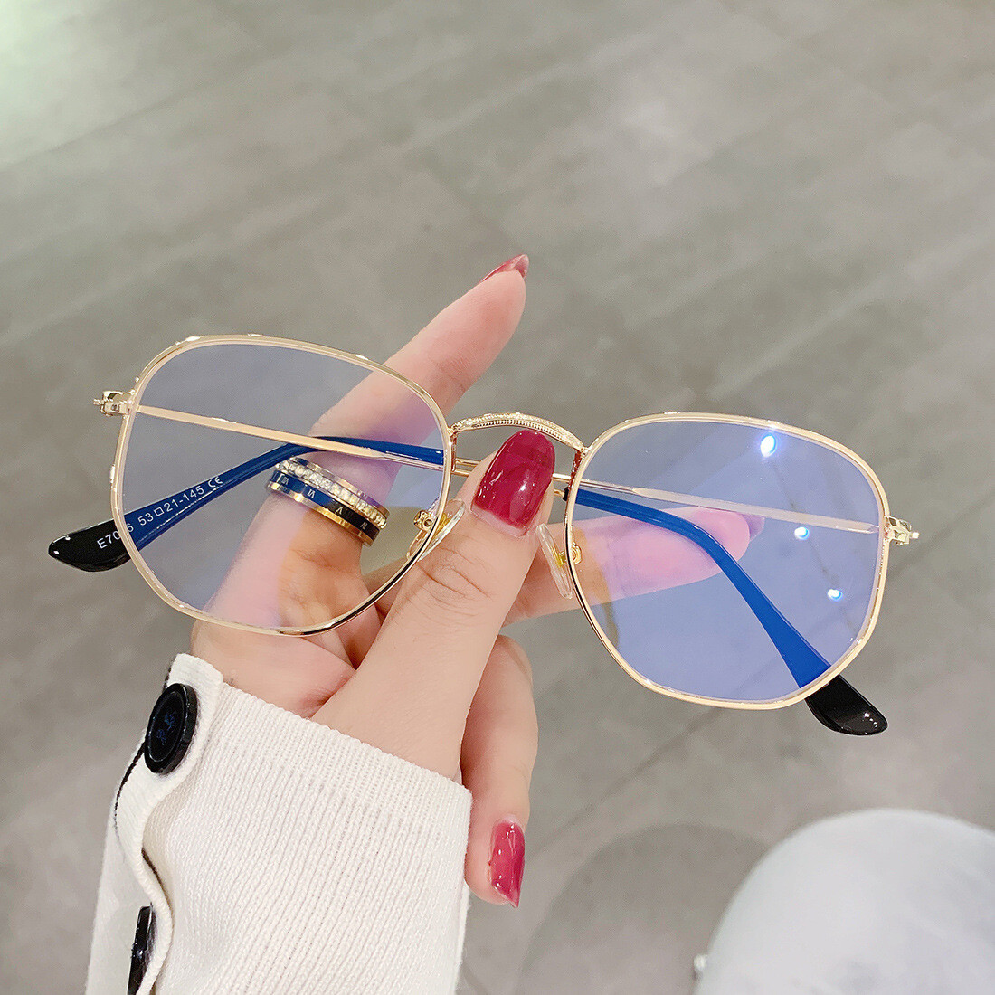 Hipster Hexagonal Sunglasses Men Women Vintage Metal Frame Retro Shade Glasses