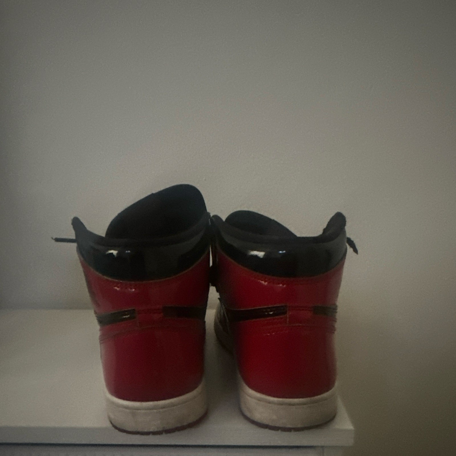 Jordan Air Jordan 1 Men’s High Top Black/Red Colorblock Lace-Up Sneaker