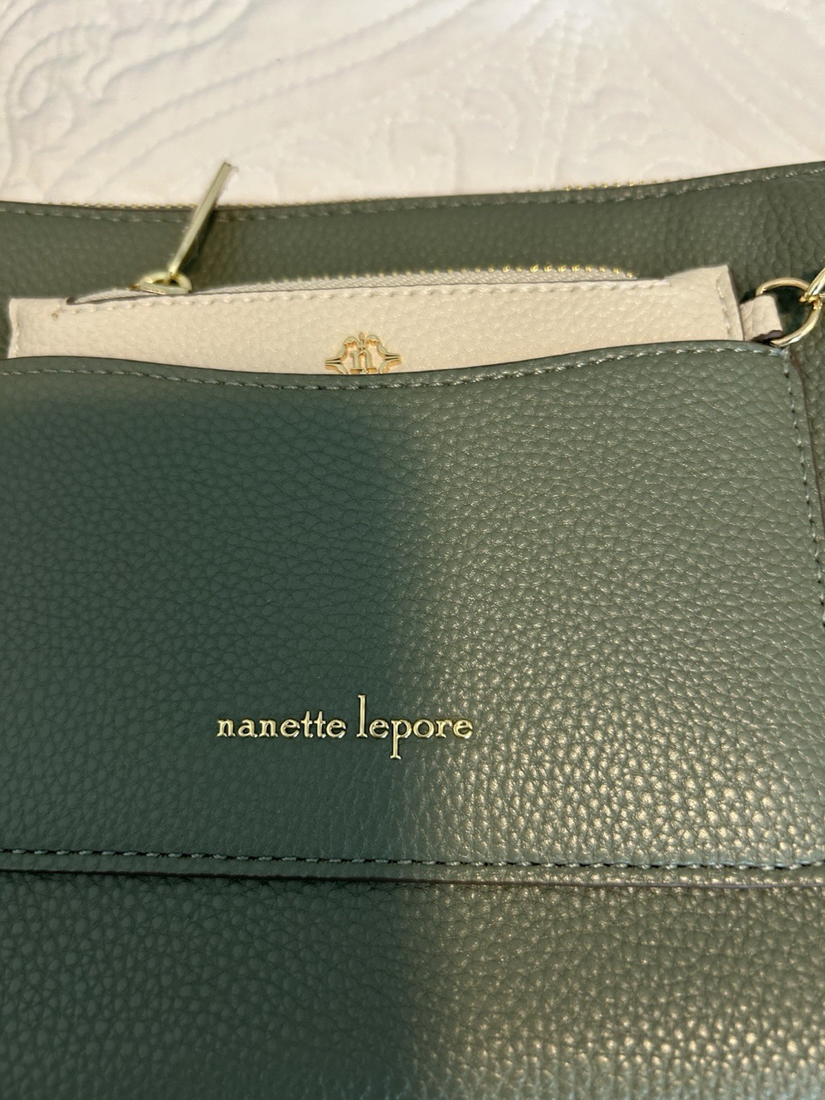 Nanette Lepore Pebbled ARTICHOKE (GREEN) Crossbody PURSE NEW WITH TAGS