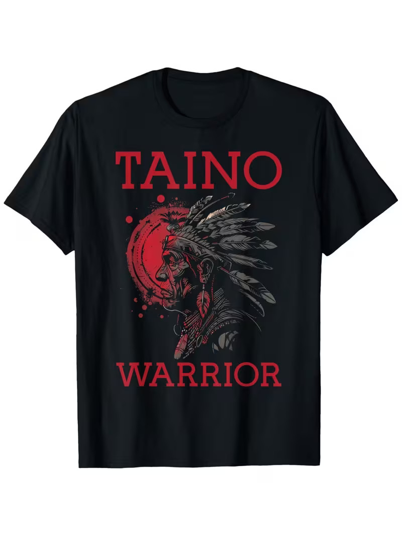 Taino Warrior Puerto Rico Heritage Boriken Pride T-Shirt, Unisex 100% Cotton Cas