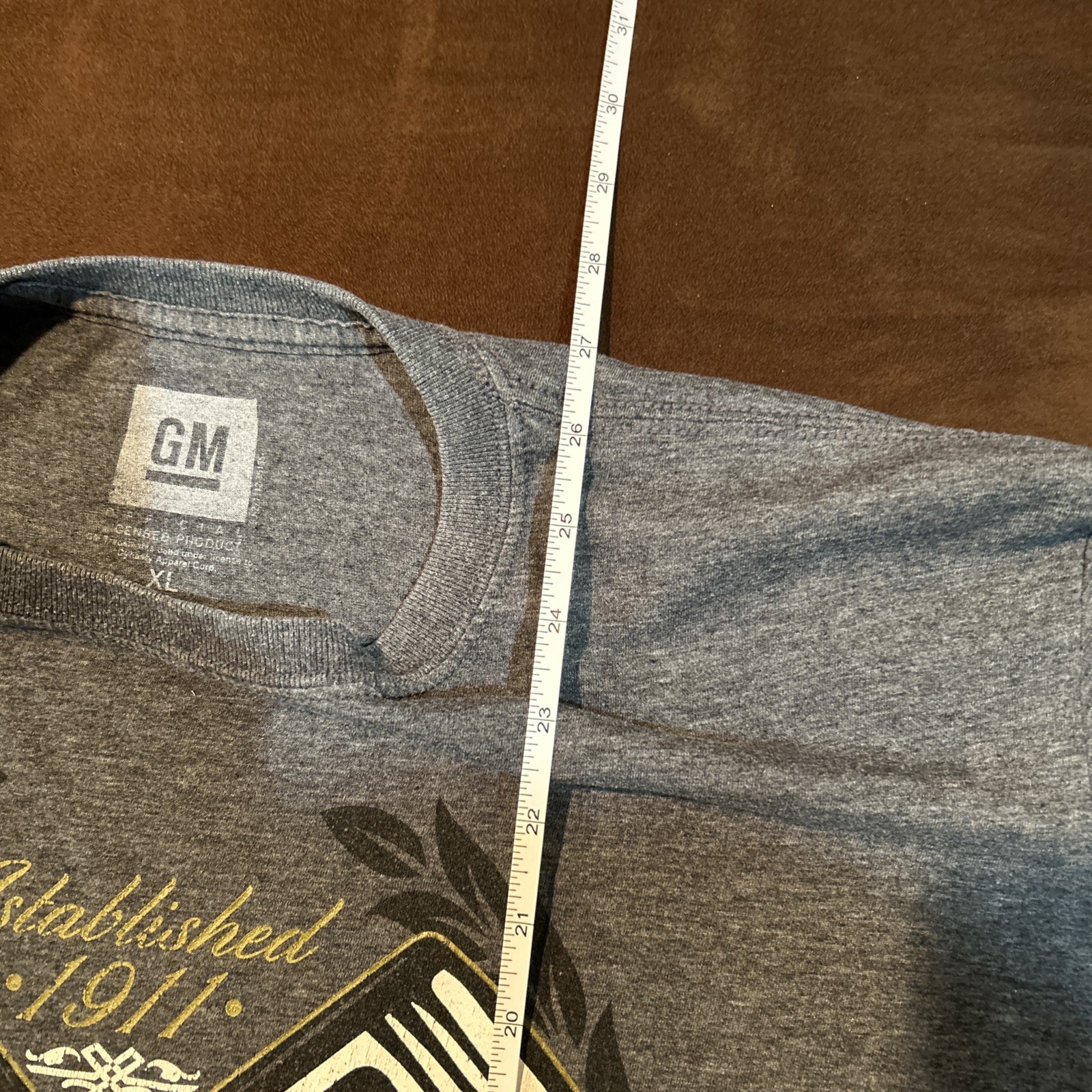 Chevrolet American Muscle Graphic T-Shirt XL Gray Established 1911 Cotton Blend