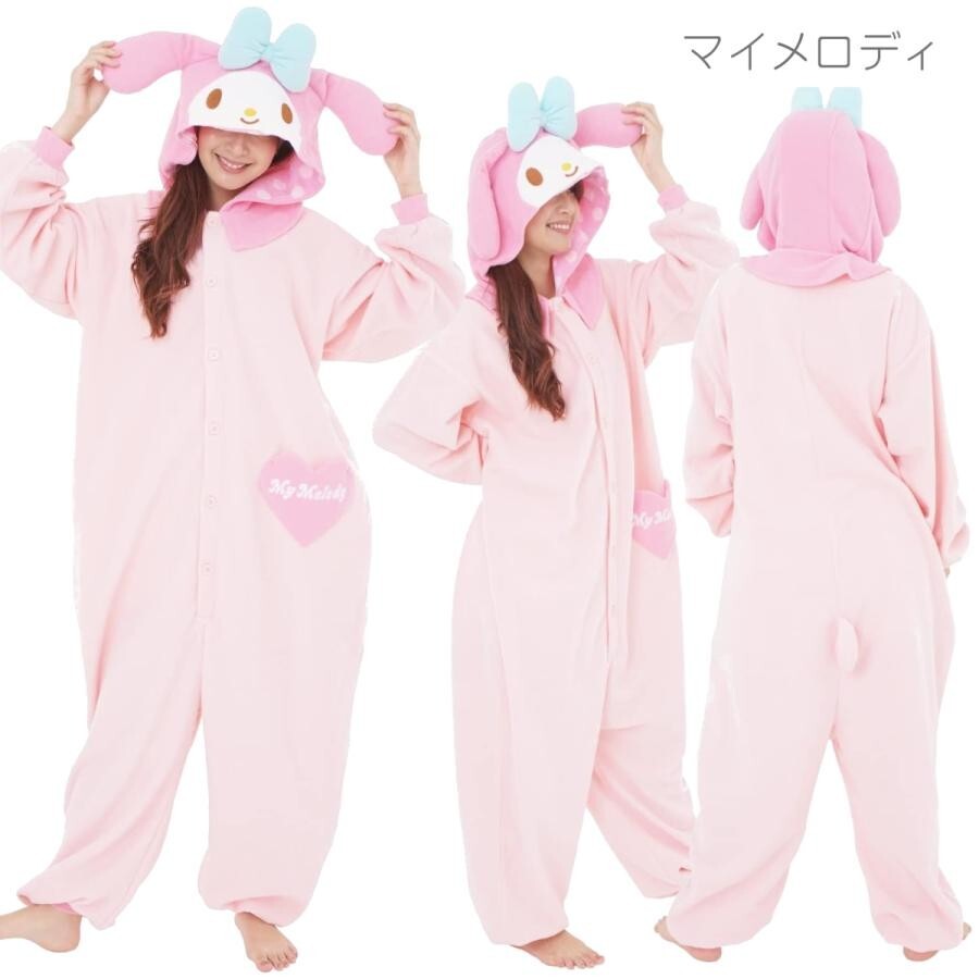 Sanrio SAZAC My Melody Kigurumi Fleece Pajama Costume Adult Unisex Japan