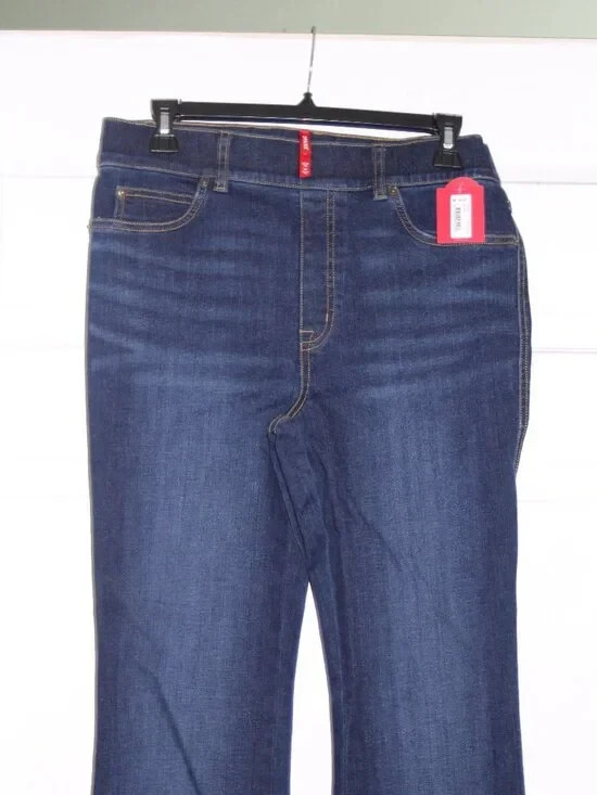 SPANX Flare Jeans Pull On Stretch Midnight Shade Womens M • NWT