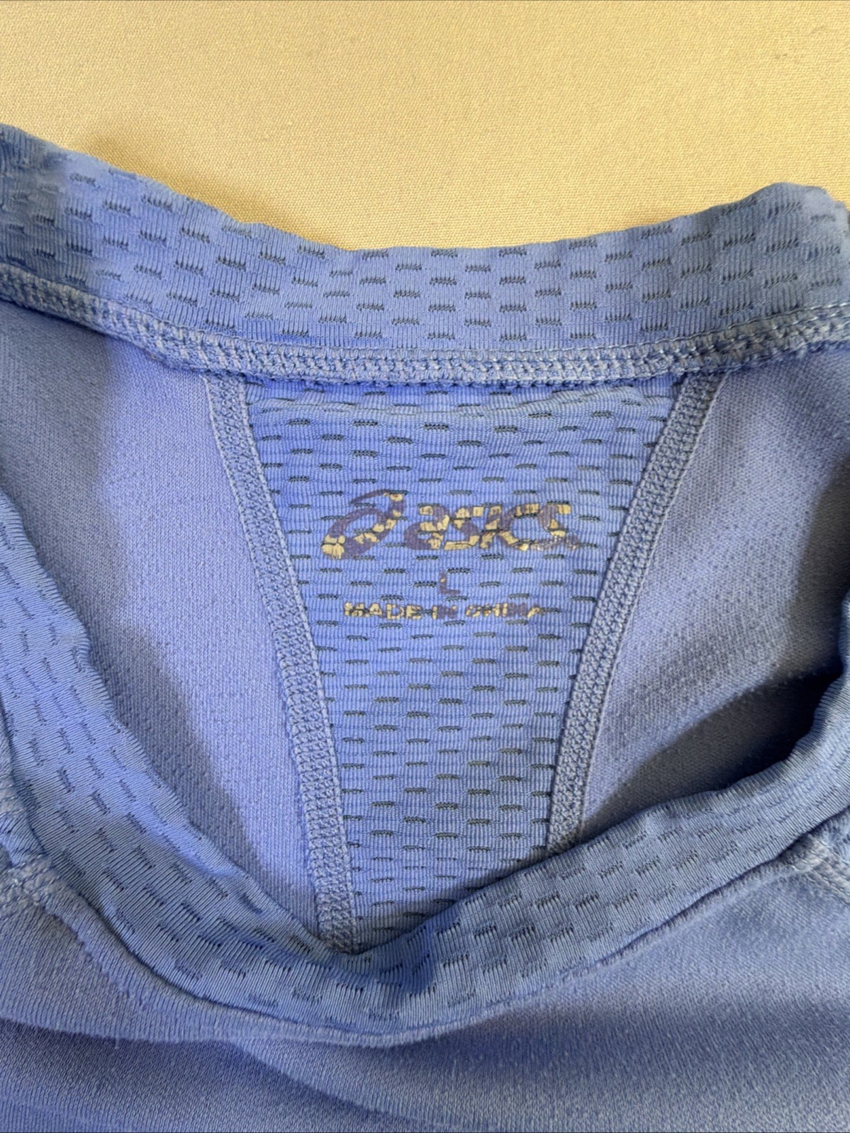 ASICS Women Long Sleeve Running Shirt L Large Blue Mesh Ventilation Athletic Top