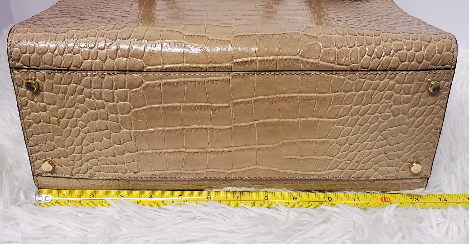 Kate Spade Work Chic Brantley Croc Embossed Leather Tote Dusty Rose NWD $548