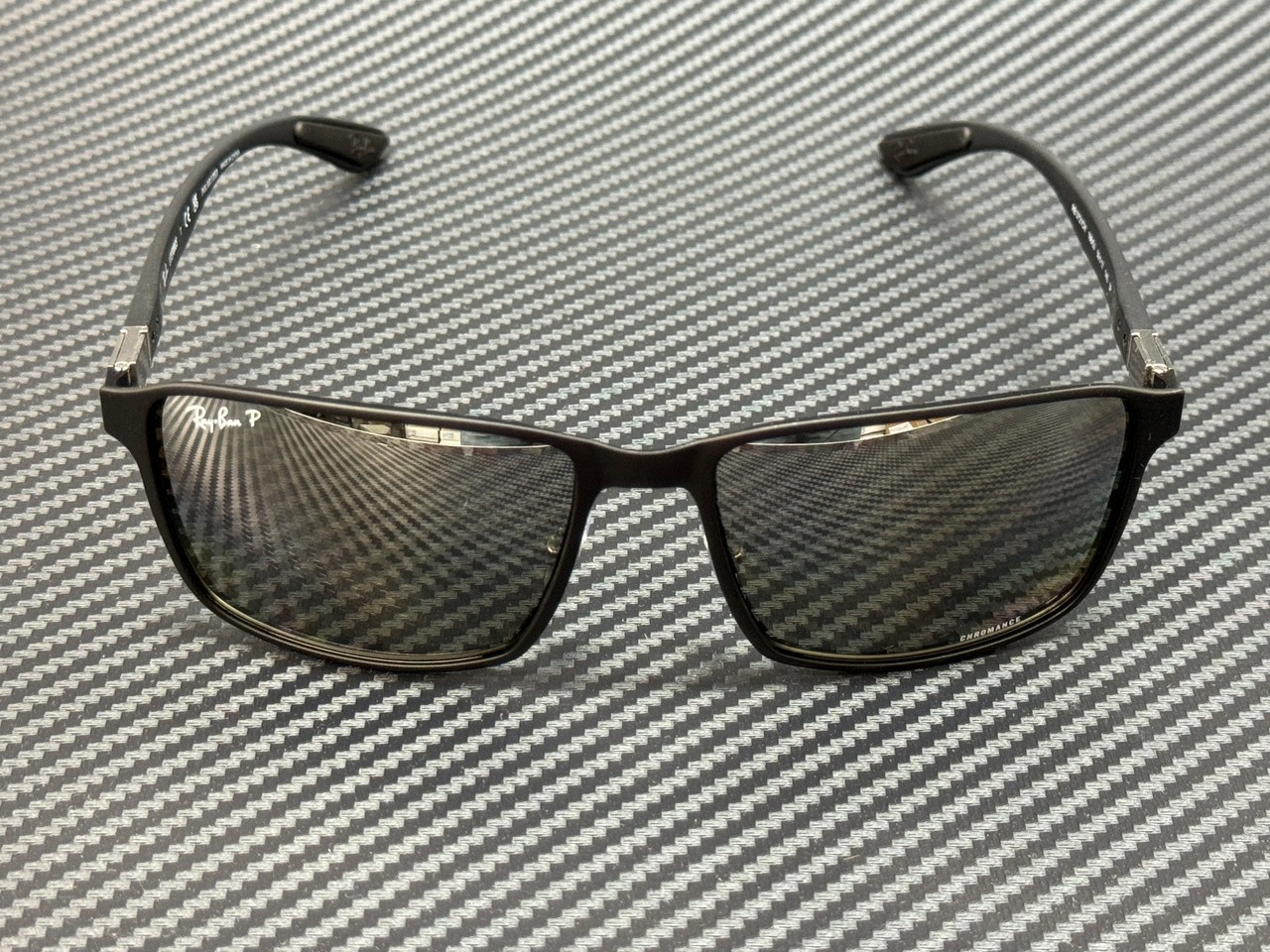 RAY BAN RB3721CH 186 5J Matte Black Grey Mirror Polarized Men’s 59 mm Sunglasses